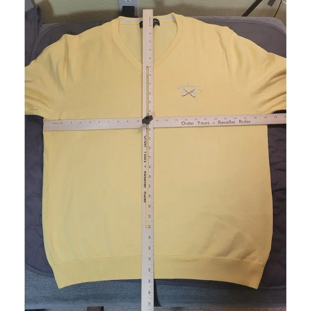 Brooks Brothers Supima Sweater XL Yellow Preppy Golf Luxe